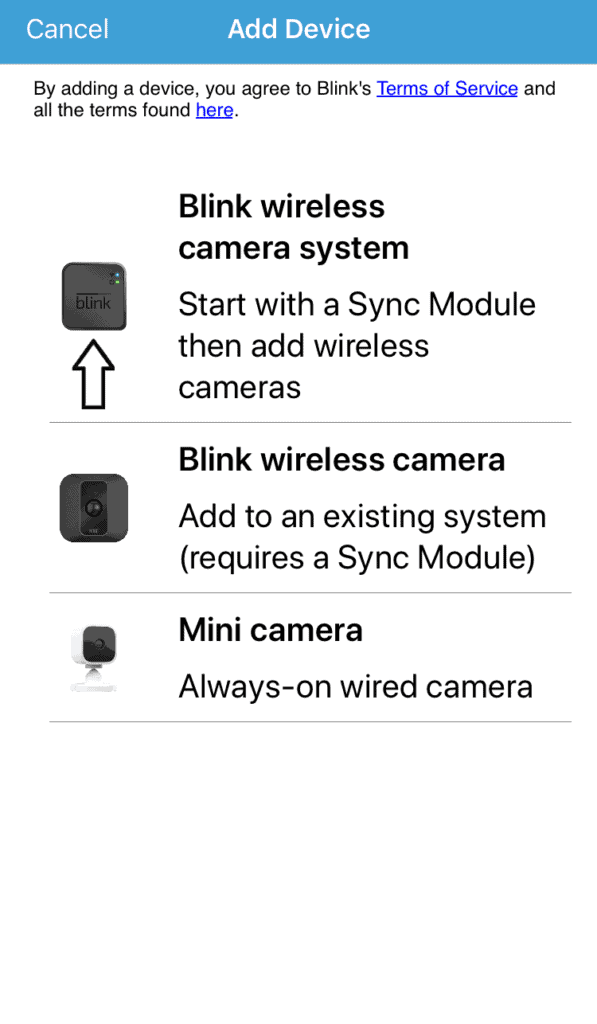 Blink wireless camera system