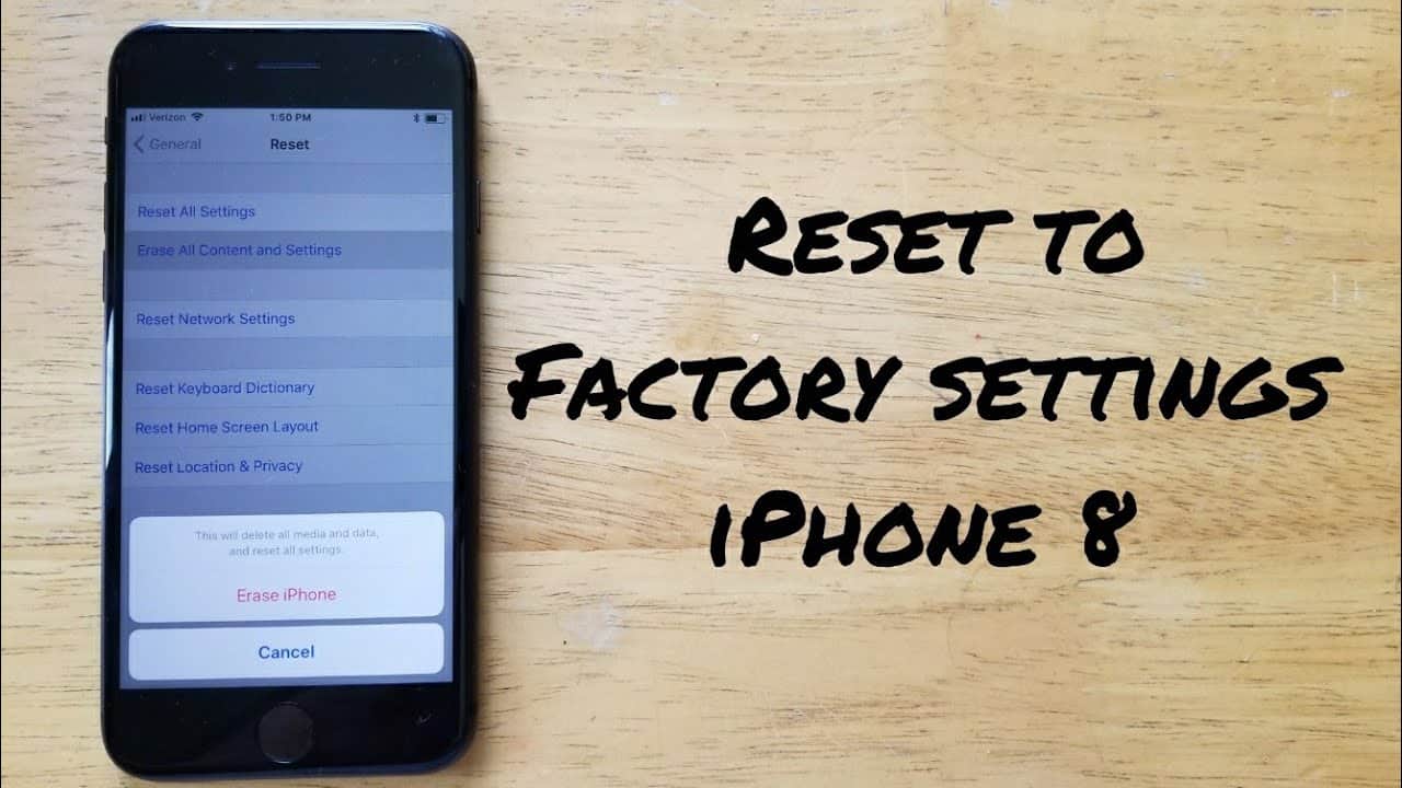 Reset iPhone 8